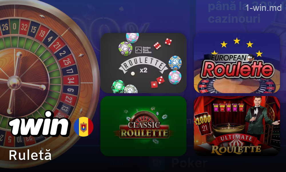 Variante de ruletă la 1win în Moldova