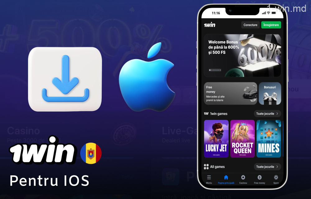 Aplicația 1win pentru dispozitive iOS pentru jucătorii moldoveni