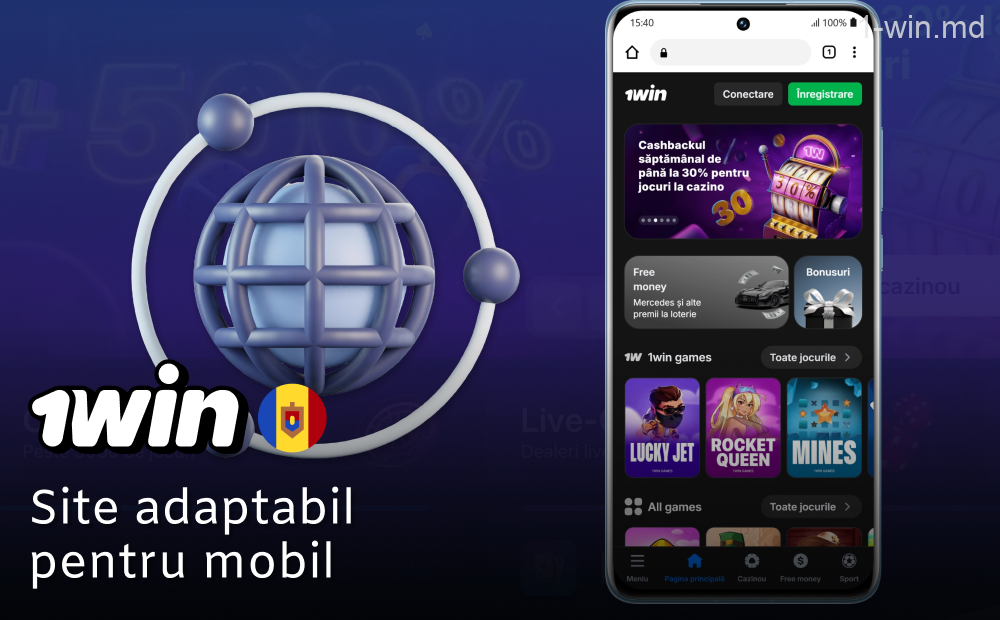 Versiunea mobilă a site-ului 1win în Moldova