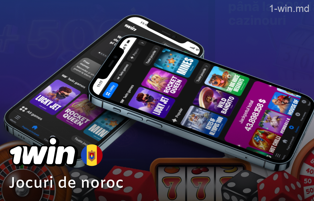 Jocuri de cazino pe aplicația mobilă 1win în Moldova