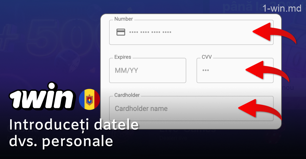 Introduceți detaliile portofelului dvs. personal pentru a reîncărca 1win