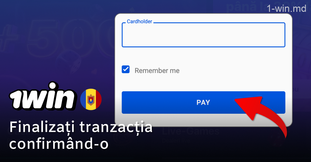 Confirmați tranzacția pe 1win