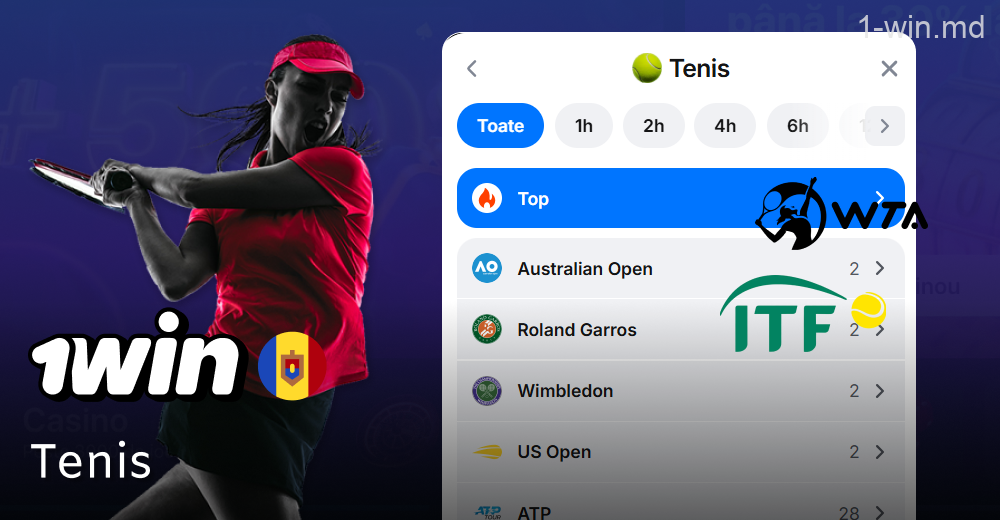 Pariuri de tenis pe 1win în Moldova